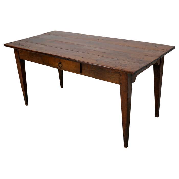 Antique 19th Century French Rustic Farmhouse Dining Table Oak & Fruitwood