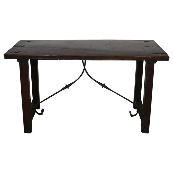 Antique Spanish Rustic Farmhouse Chestnut Side Table / Console, 18th Century