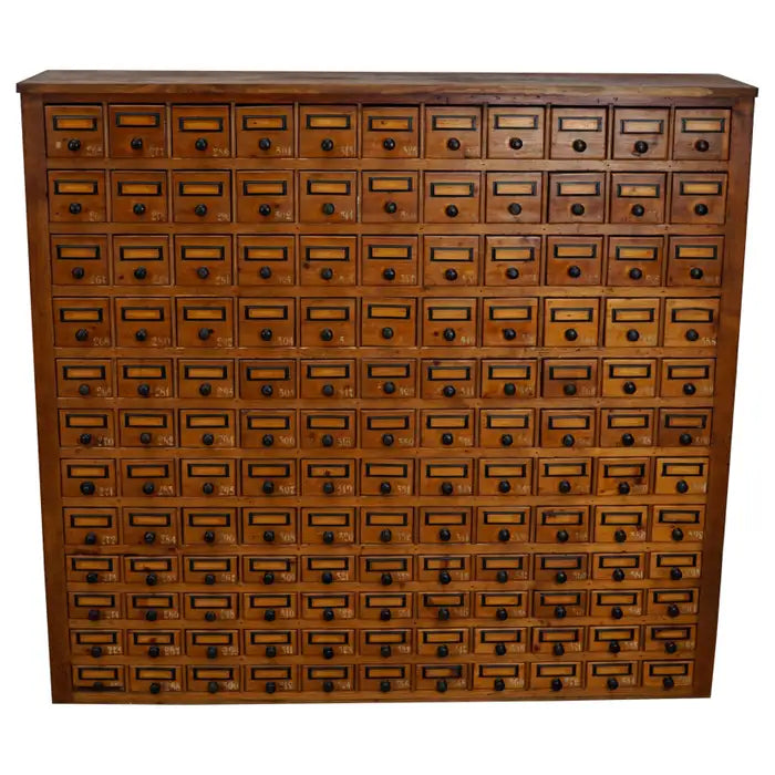 Dutch Industrial Pine Apothecary / Workshop Cabinet, circa 1930s