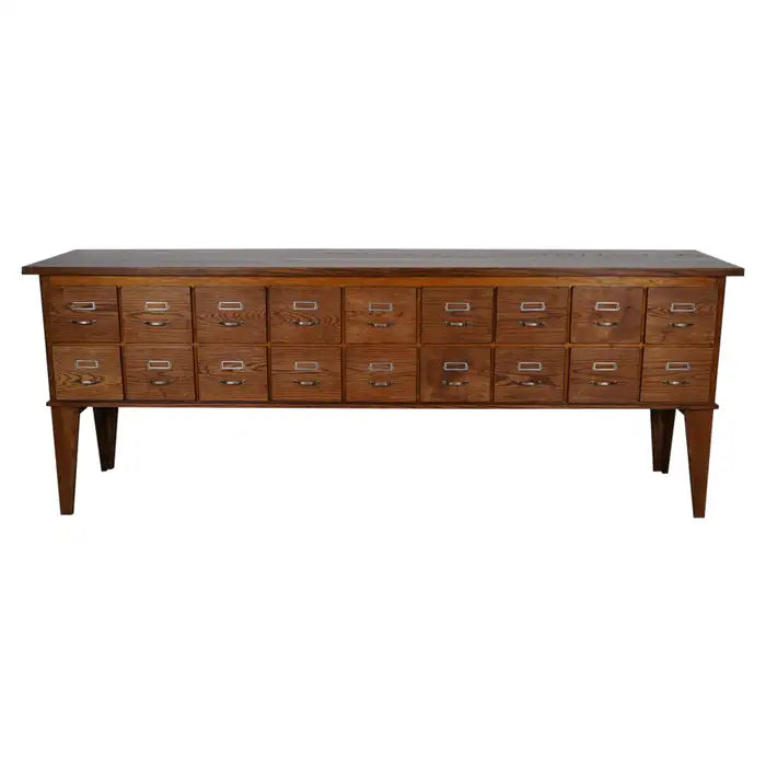 Vintage Dutch Oak Apothecary Sideboard / Filing Cabinet, 1950s