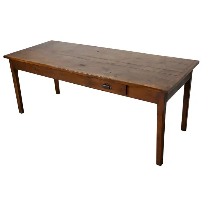 Antique Elm 19th Century French Rustic Farmhouse Dining Table
