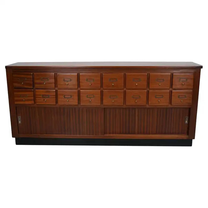 Vintage Mid-Century Dutch Hardwood Shop / Apothecary or Filing Cabinet