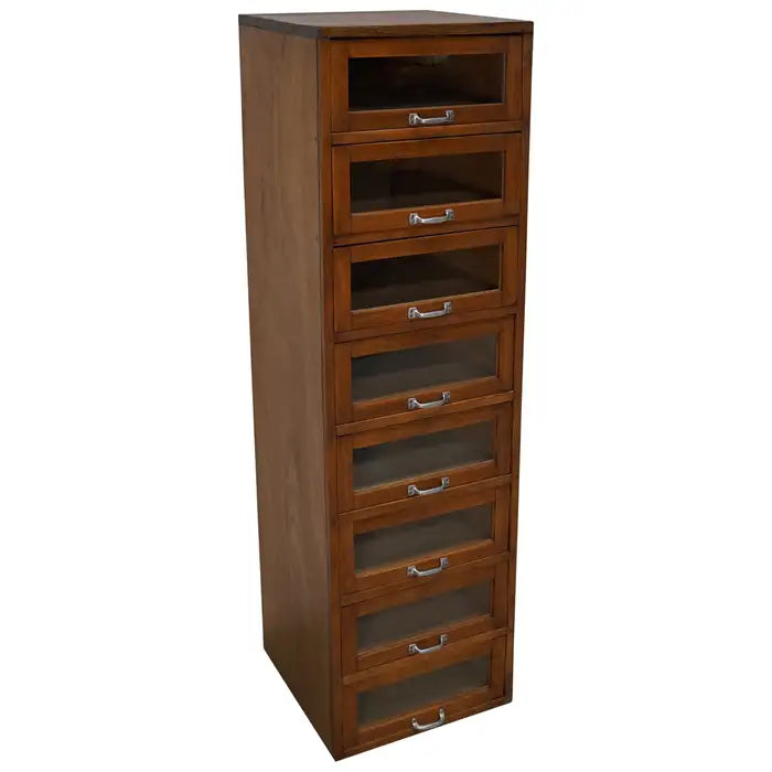 Vintage German Beech / Oak Haberdashery Shop Cabinet / Vitrine, 1950s