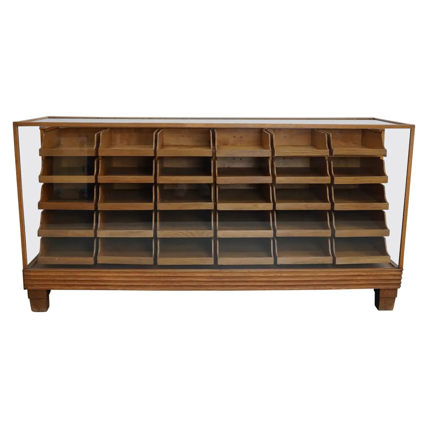 Antique British Maple & Oak Haberdashery Cabinet or Shop Counter, 1930s