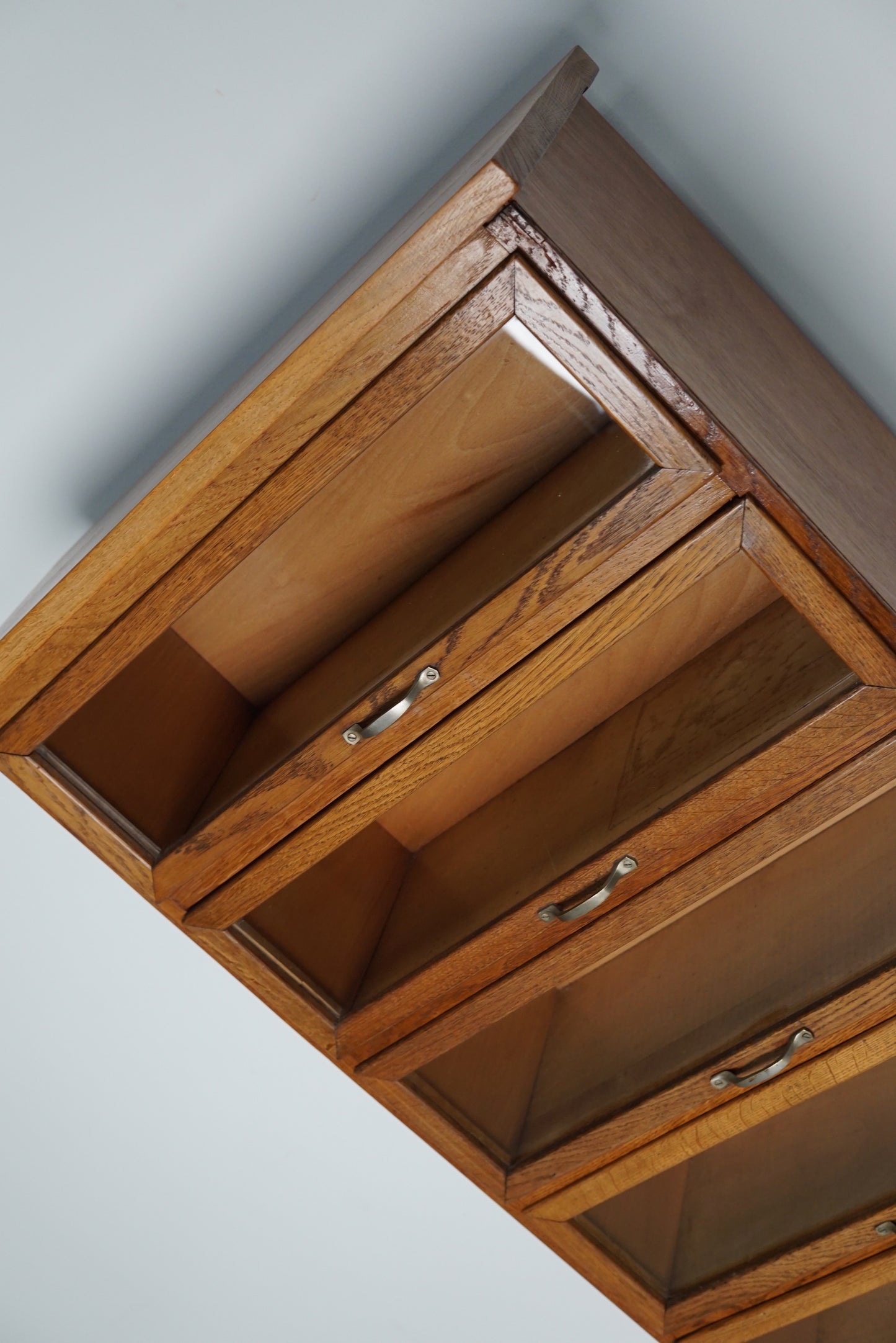 Vintage Dutch Oak Haberdashery Shop Cabinet / Vitrine, 1950s