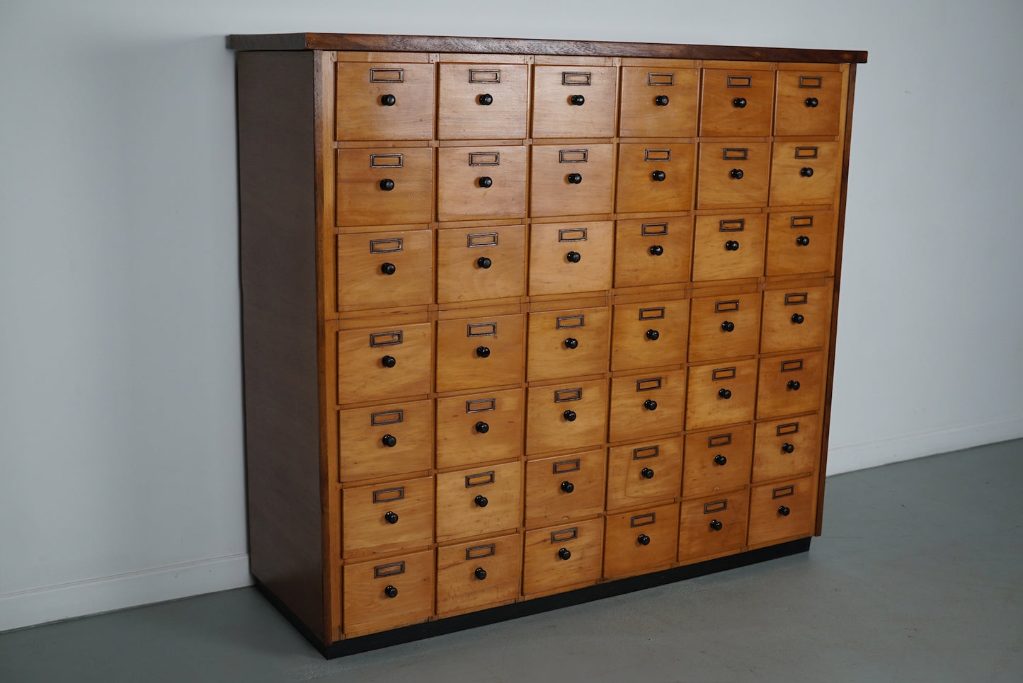 Dutch Beech Industrial Apothecary / Workshop Cabinet, circa 1950s
