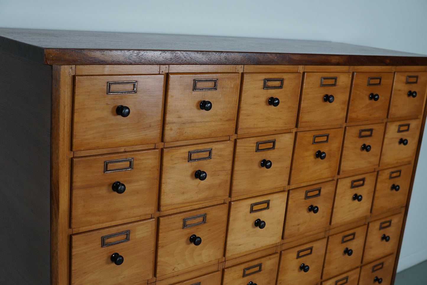 Dutch Beech Industrial Apothecary / Workshop Cabinet, circa 1950s