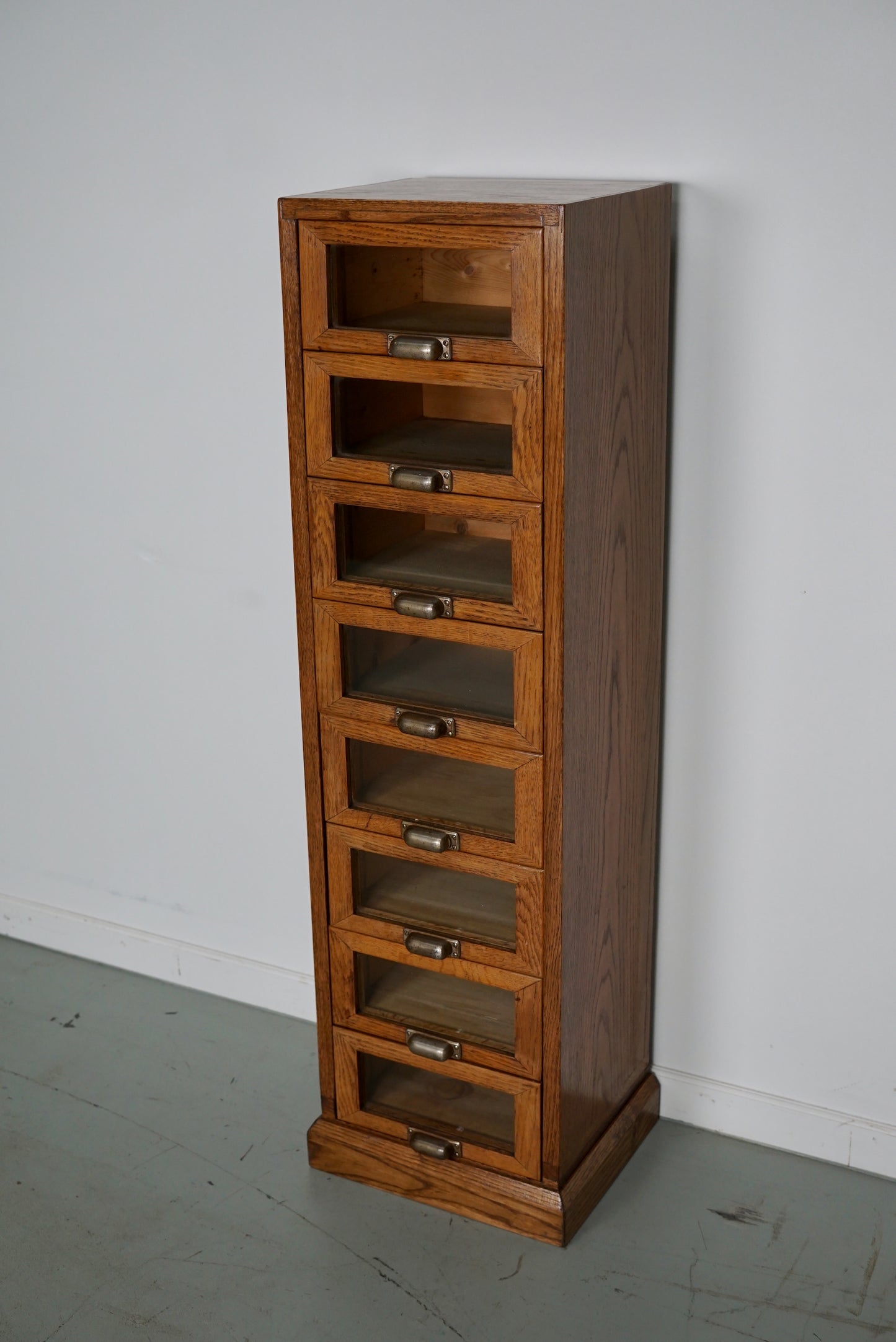 Vintage Dutch Oak Haberdashery Shop Cabinet, 1950s