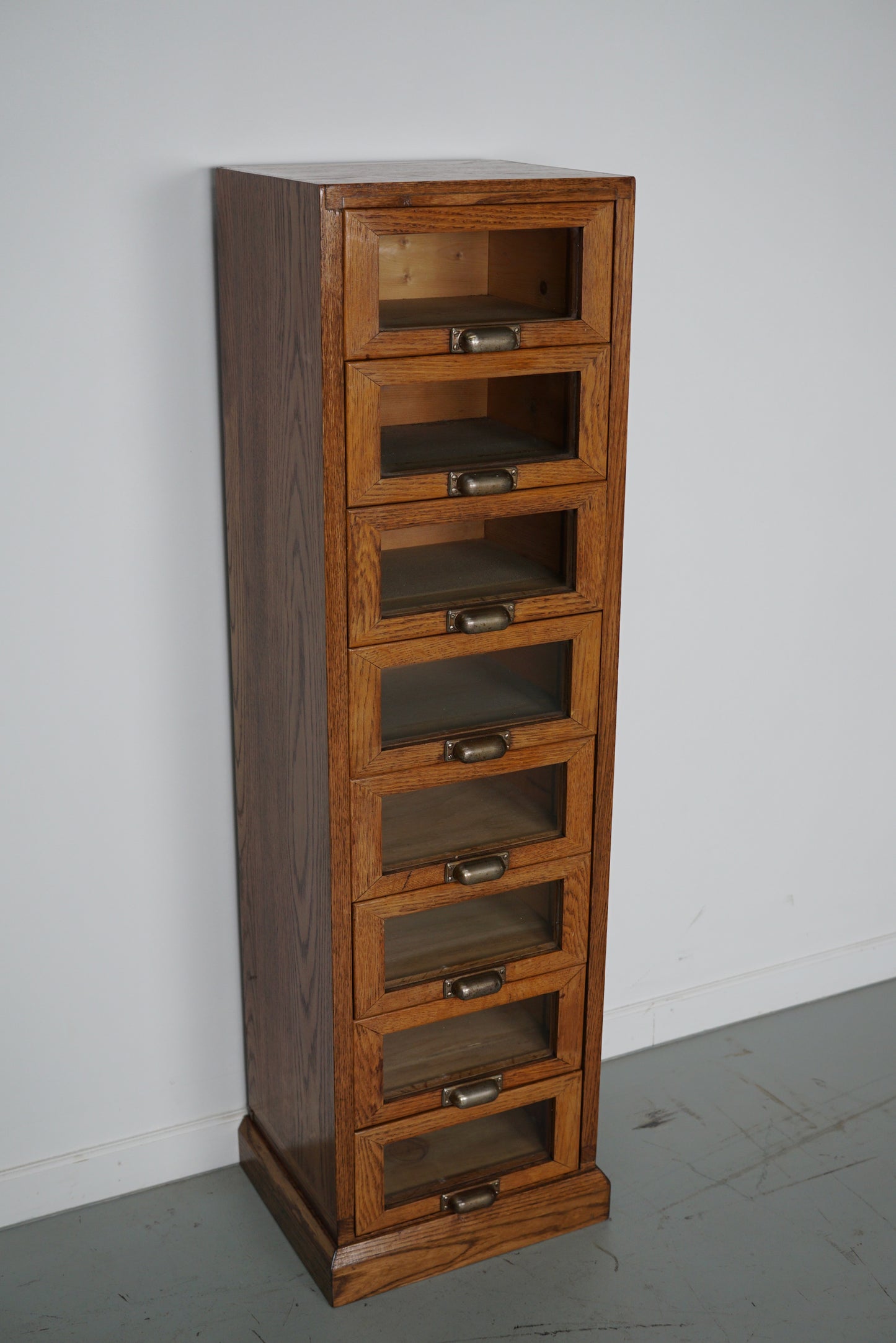 Vintage Dutch Oak Haberdashery Shop Cabinet, 1950s