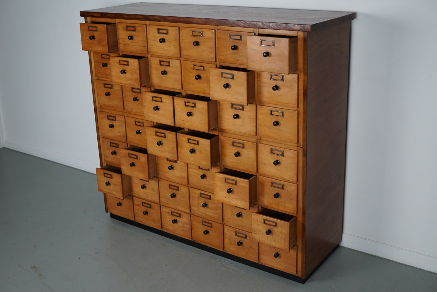 Dutch Beech Industrial Apothecary / Workshop Cabinet, circa 1950s