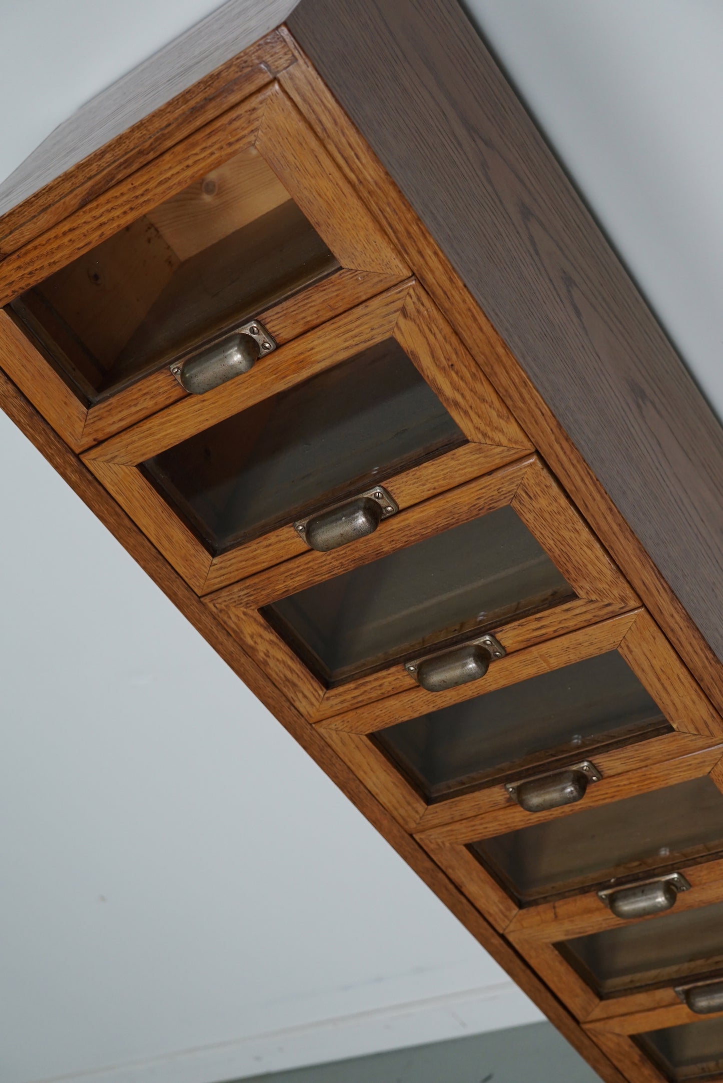 Vintage Dutch Oak Haberdashery Shop Cabinet, 1950s