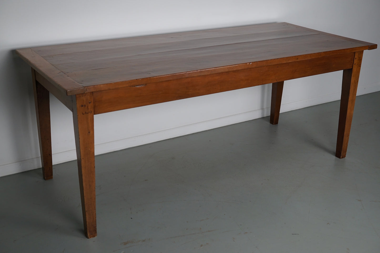 Antique Cherry Early 20th Century French Rustic Farmhouse Dining Table