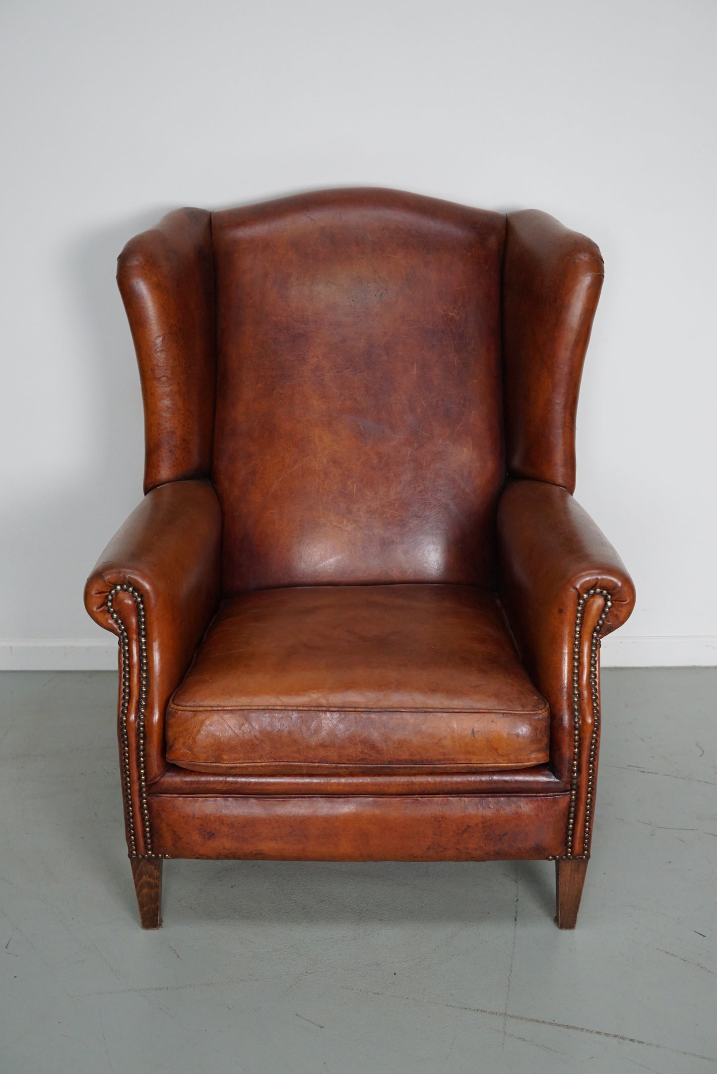 Vintage Dutch Cognac Colored Leather Club Chair