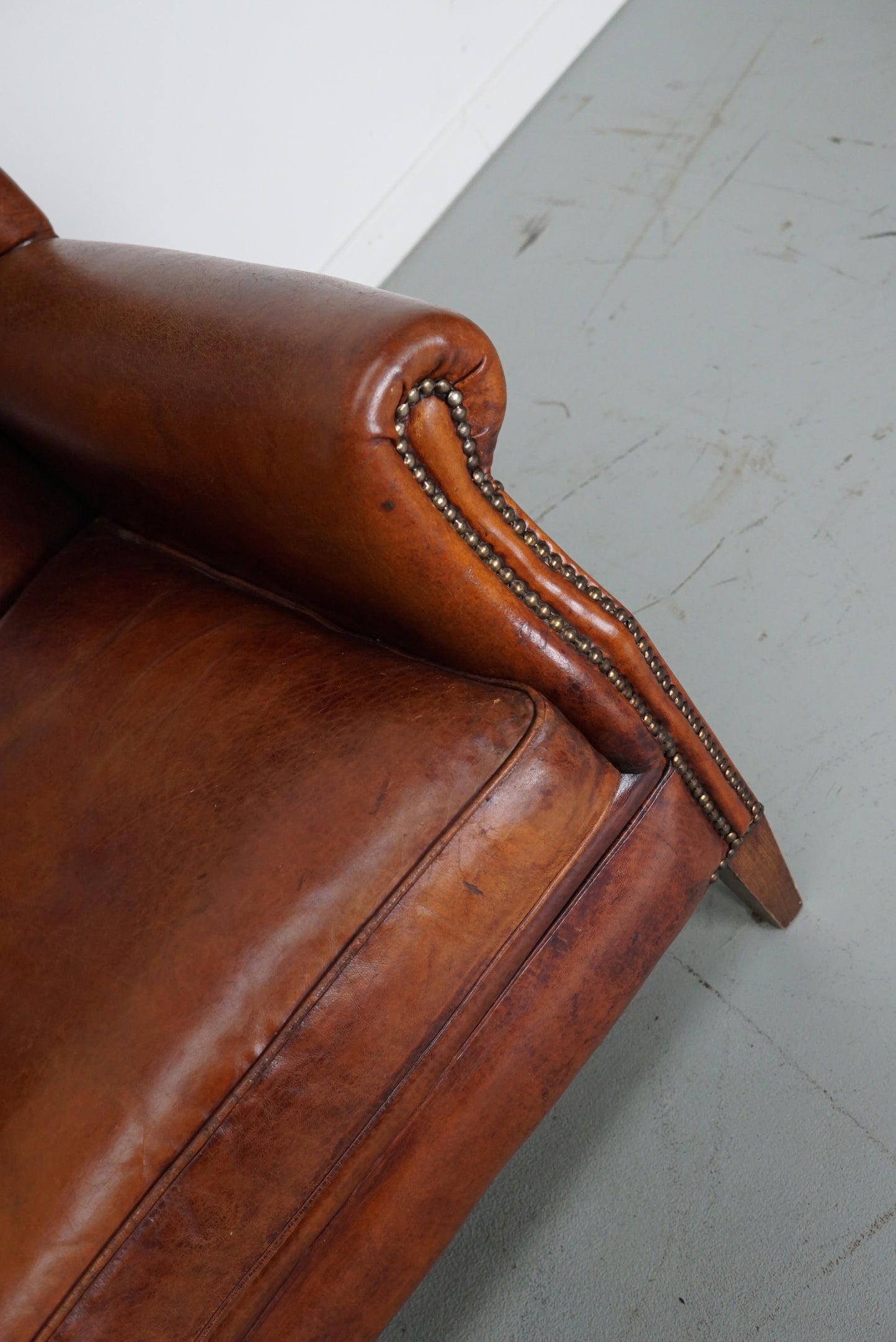 Vintage Dutch Cognac Colored Leather Club Chair