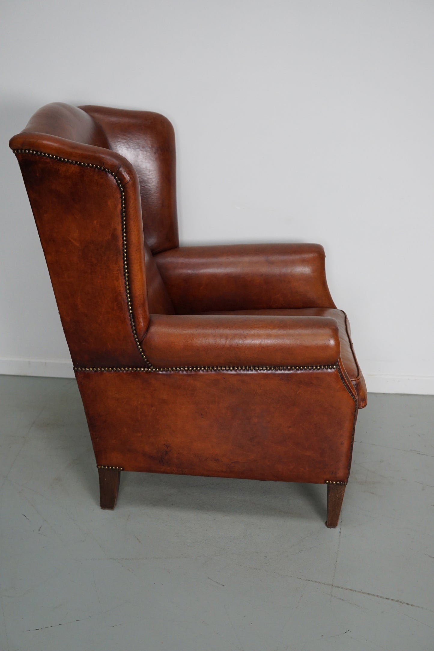 Vintage Dutch Cognac Colored Leather Club Chair