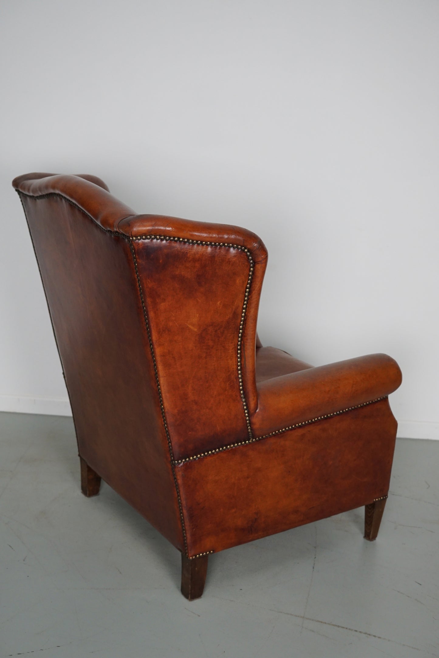 Vintage Dutch Cognac Colored Leather Club Chair