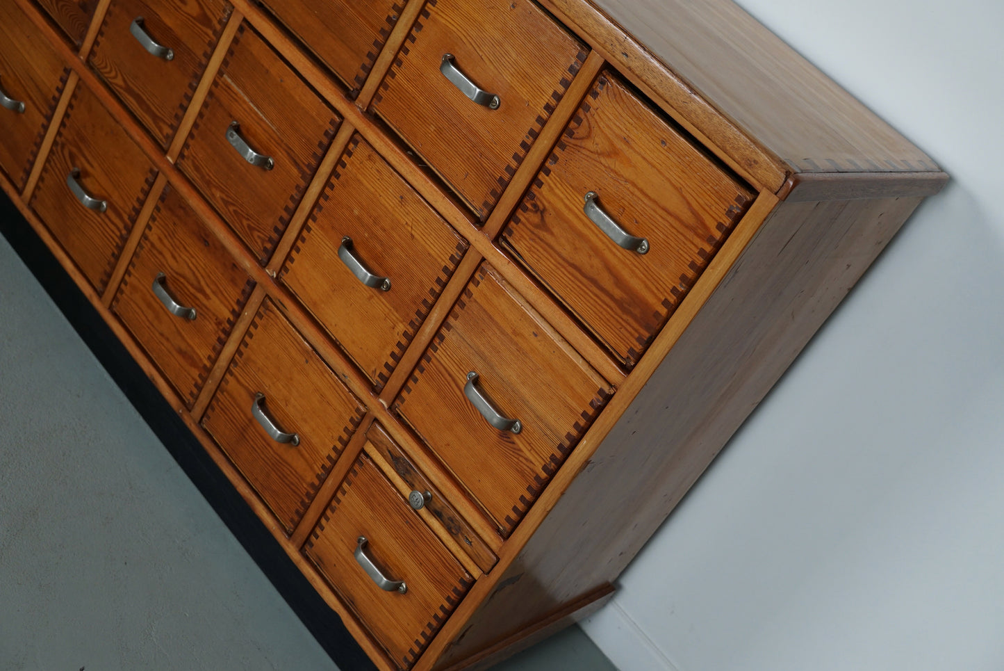 German Pine Industrial Apothecary / Shop Cabinet, 1950s