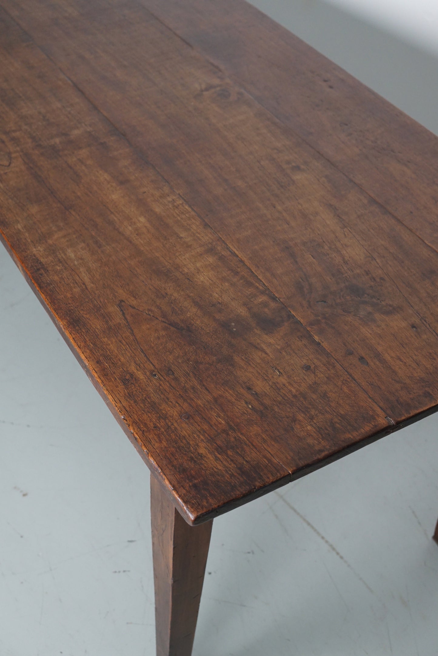 French Oak & Fruitwood Farmhouse Dining Table, Early 20th Century