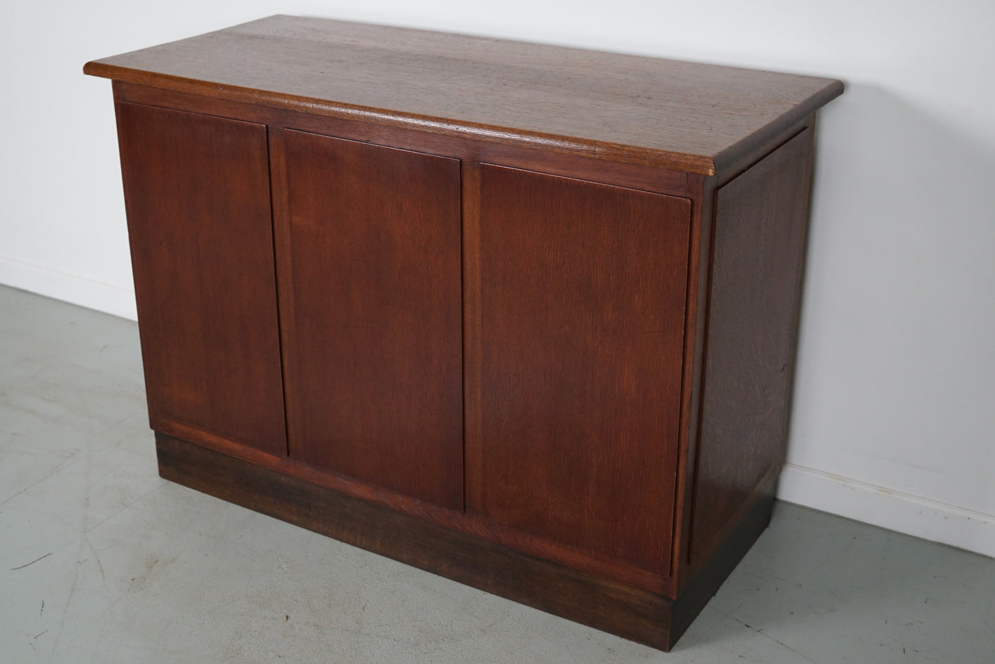 Dutch Industrial Oak Apothecary Cabinet, Mid-20th Century