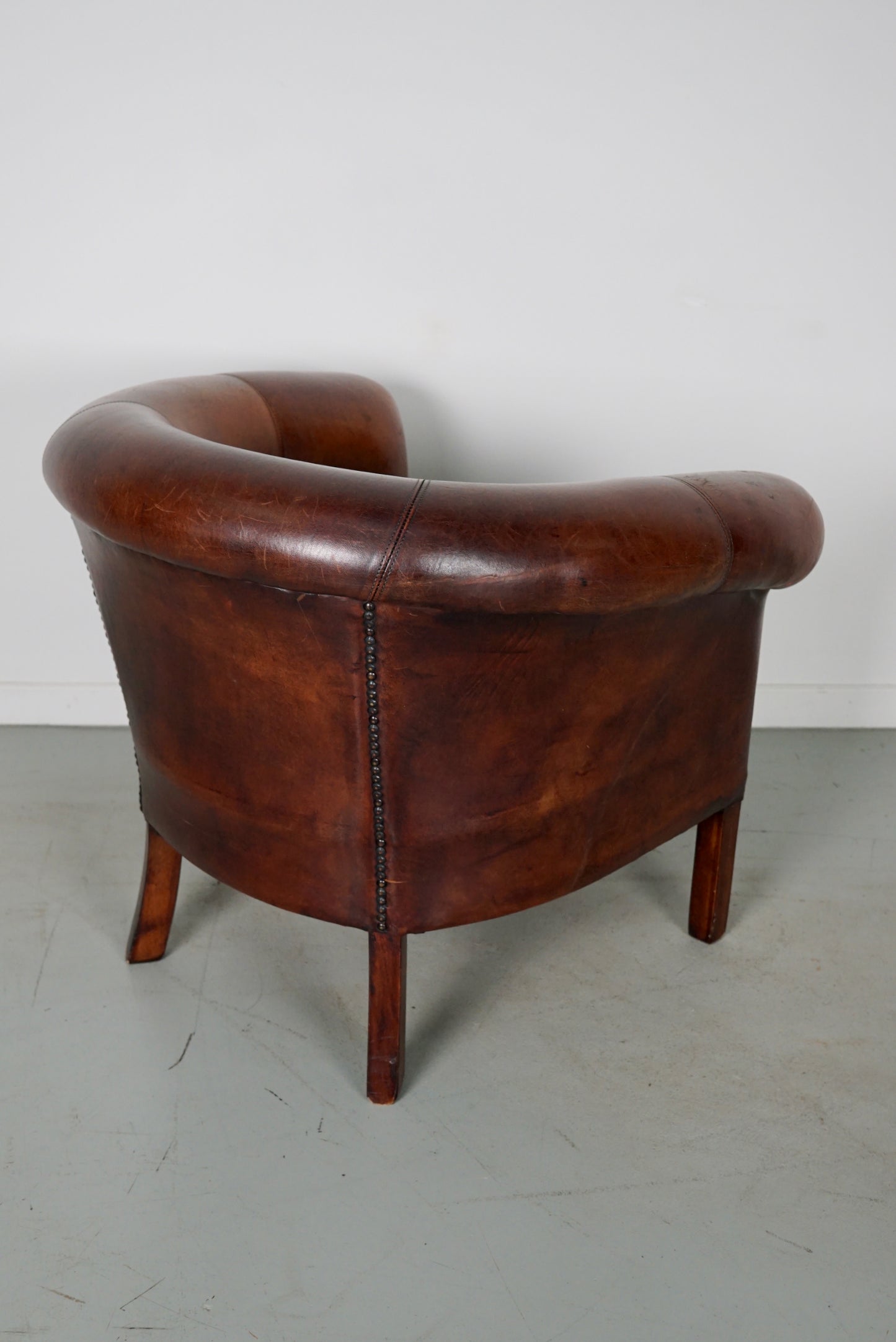 Vintage Dutch Cognac Colored Leather Club Chair