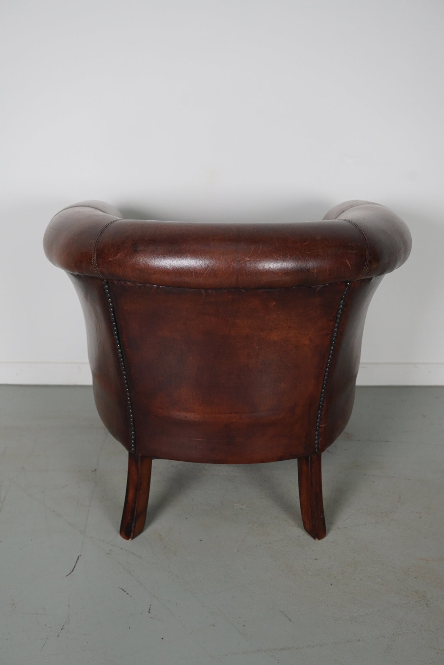Vintage Dutch Cognac Colored Leather Club Chair