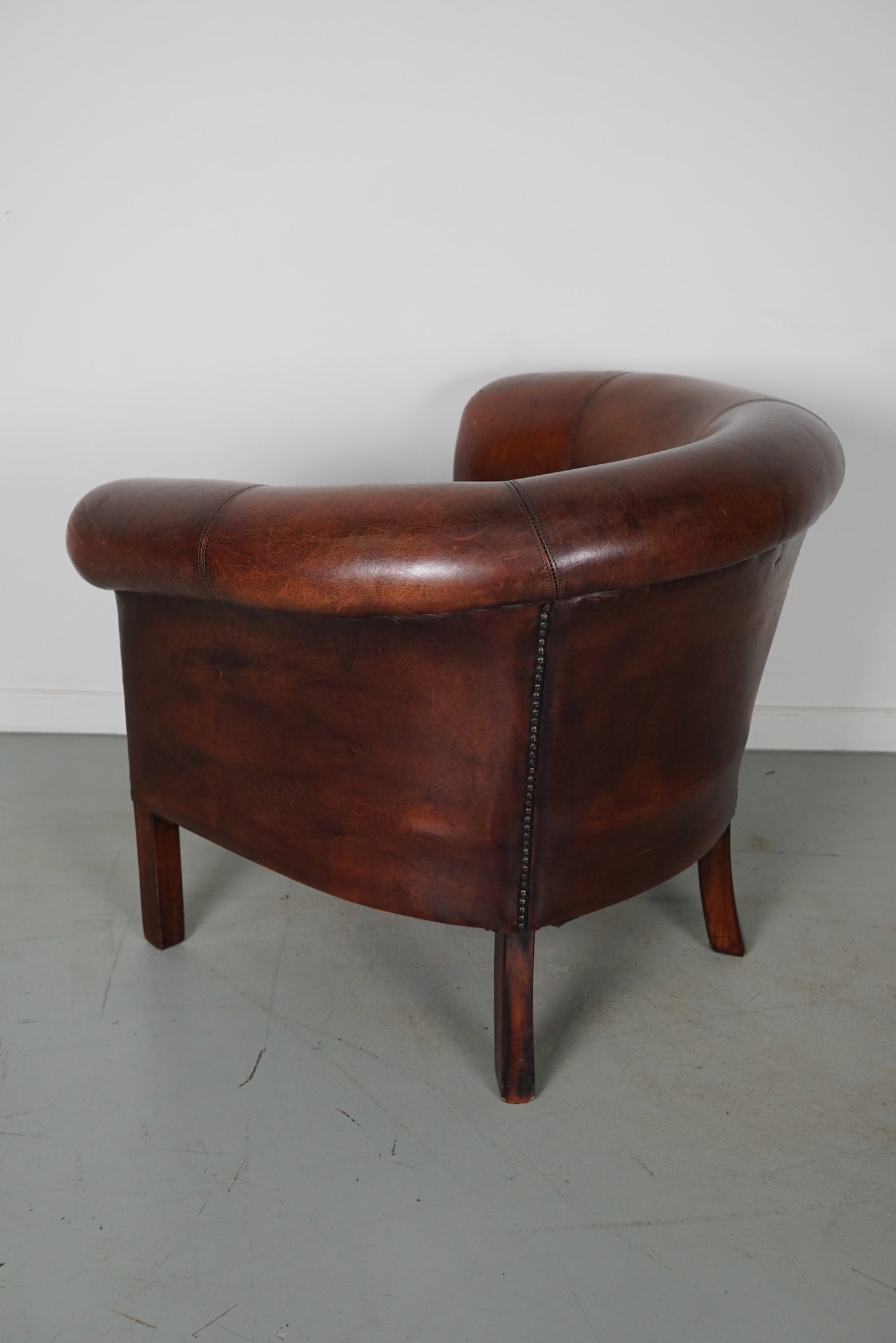 Vintage Dutch Cognac Colored Leather Club Chair