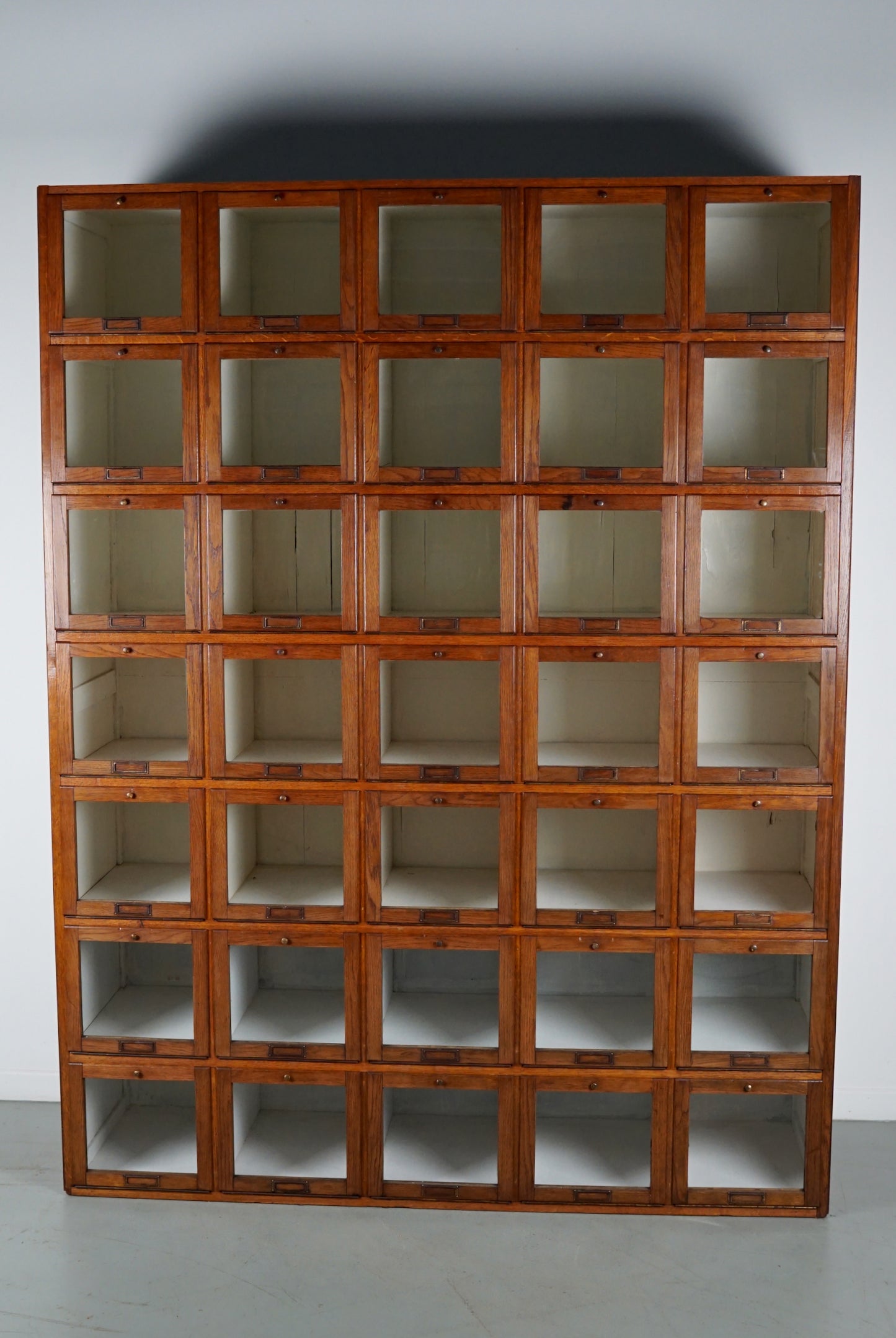 Antique Large Dutch Oak Haberdashery Shop Cabinet Folding Doors, 1920/30s