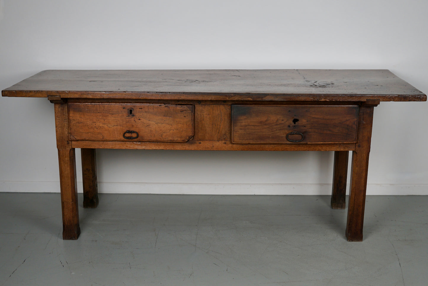 Antique Spanish Rustic Farmhouse Chestnut Side Table / Console, 18th Century