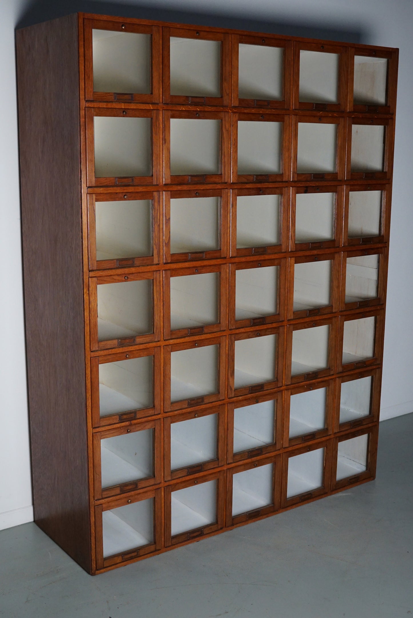Antique Large Dutch Oak Haberdashery Shop Cabinet Folding Doors, 1920/30s