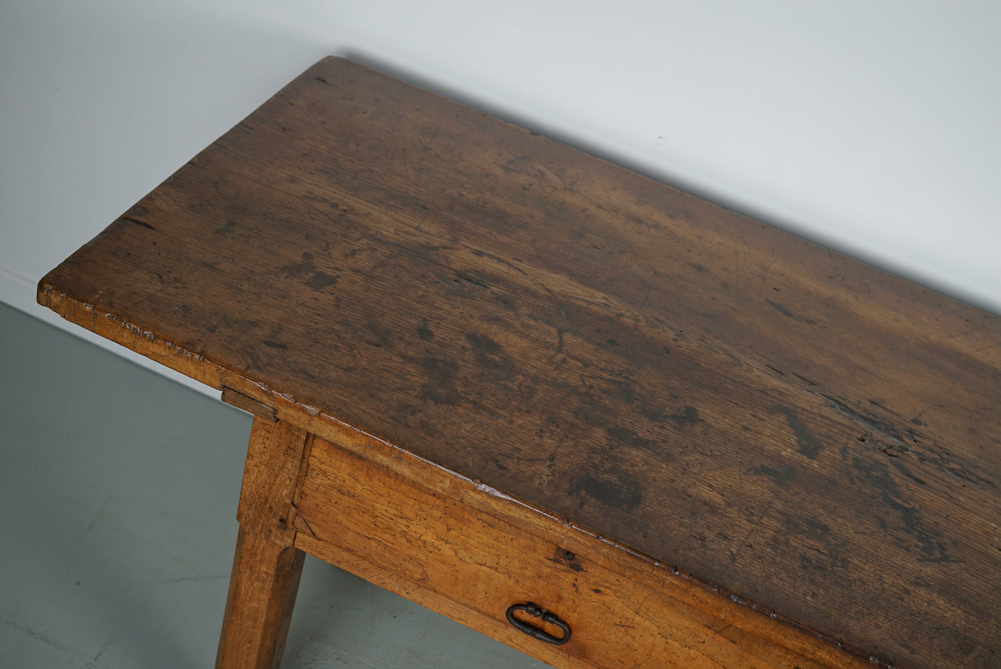 Antique Spanish Rustic Farmhouse Chestnut Side Table / Console, 18th Century