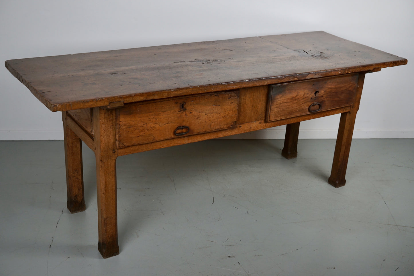 Antique Spanish Rustic Farmhouse Chestnut Side Table / Console, 18th Century