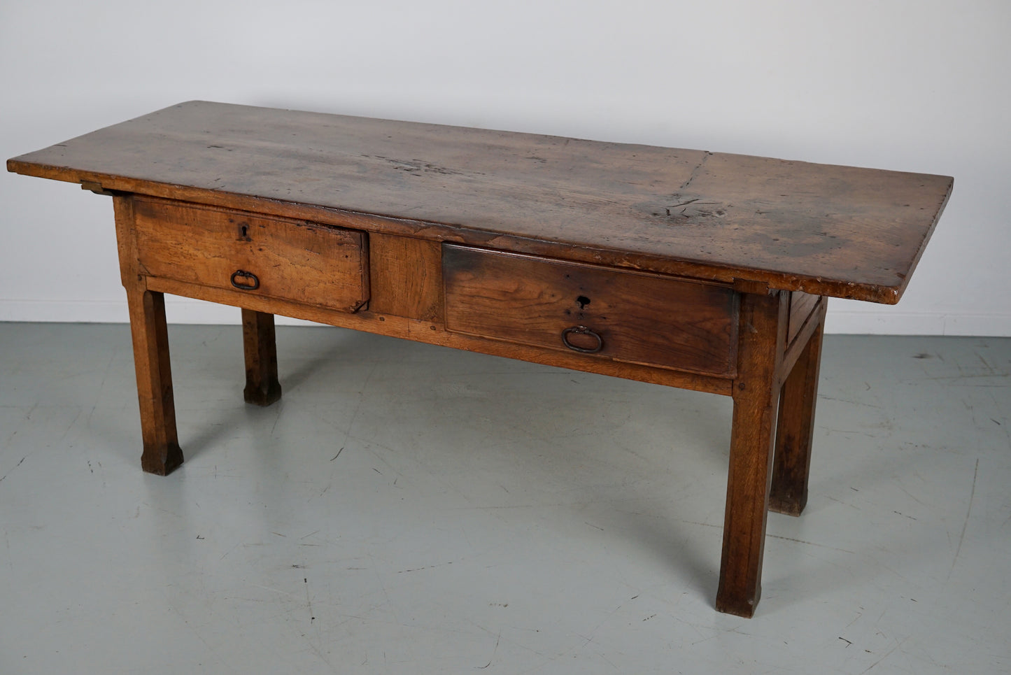 Antique Spanish Rustic Farmhouse Chestnut Side Table / Console, 18th Century