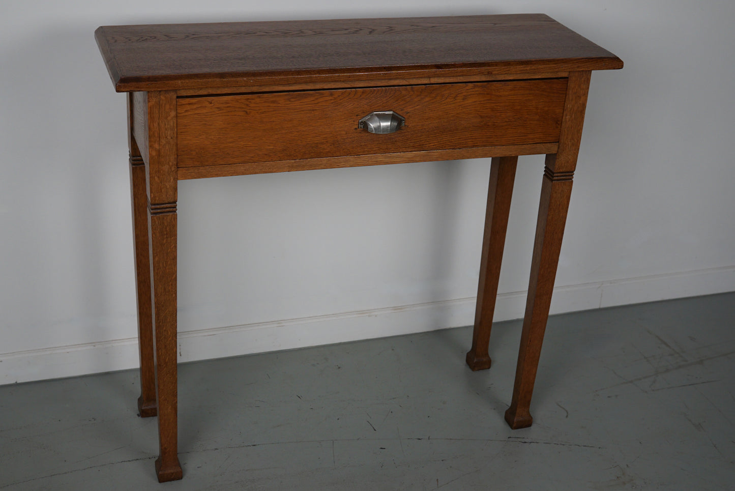 Antique Dutch Art Deco Oak Side Table, 1920s