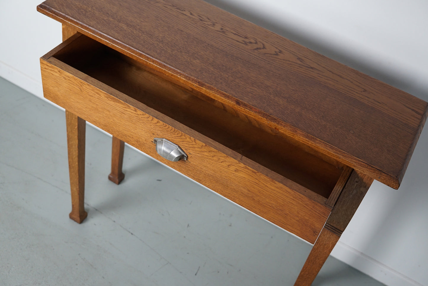 Antique Dutch Art Deco Oak Side Table, 1920s