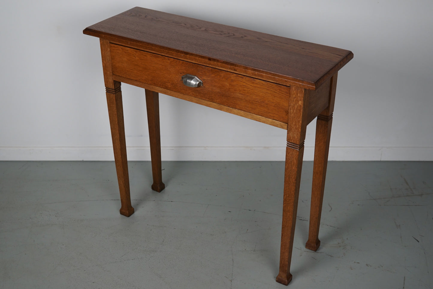 Antique Dutch Art Deco Oak Side Table, 1920s