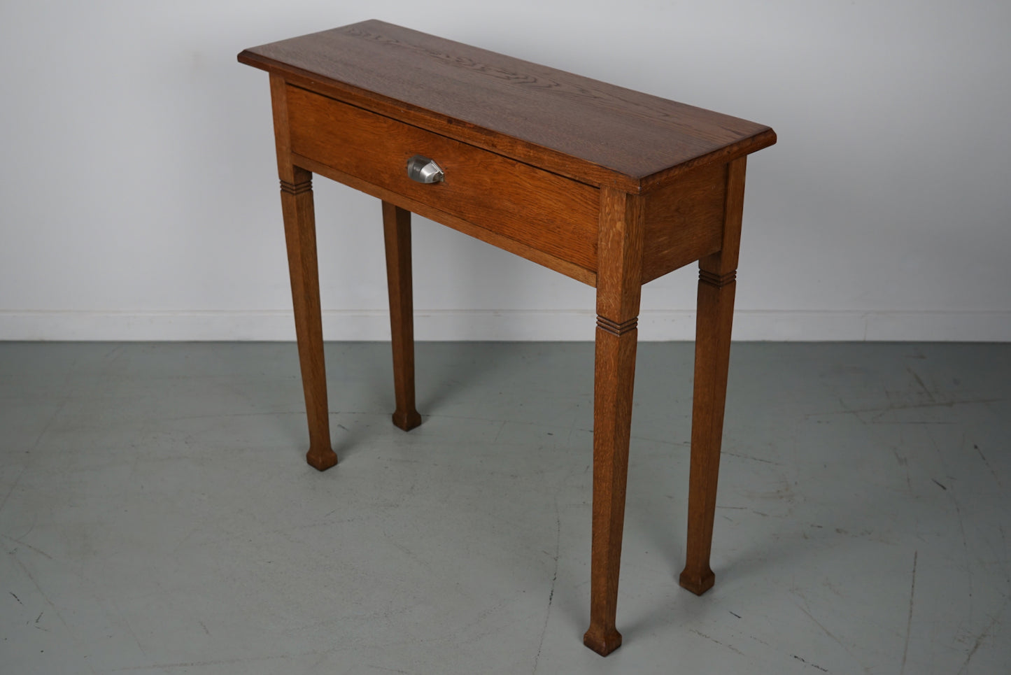 Antique Dutch Art Deco Oak Side Table, 1920s