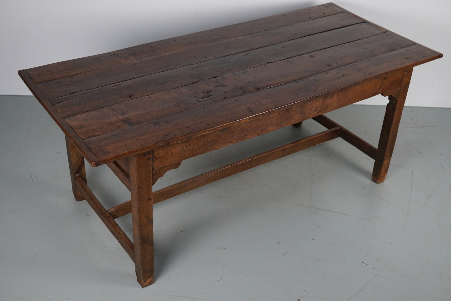 Antique Oak 19th Century French Rustic Farmhouse Dining Table