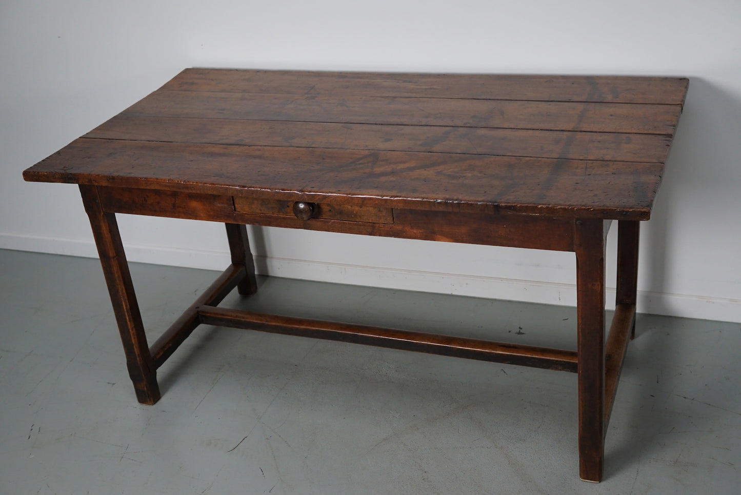 Antique Fruitwood 19th Century French Rustic Farmhouse Dining Table or Desk