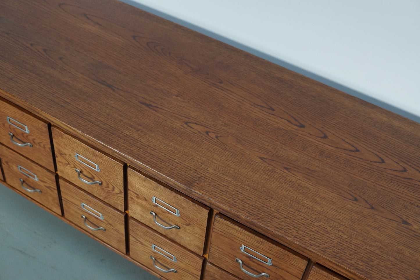 Vintage Dutch Oak Apothecary Sideboard / Filing Cabinet, 1950s
