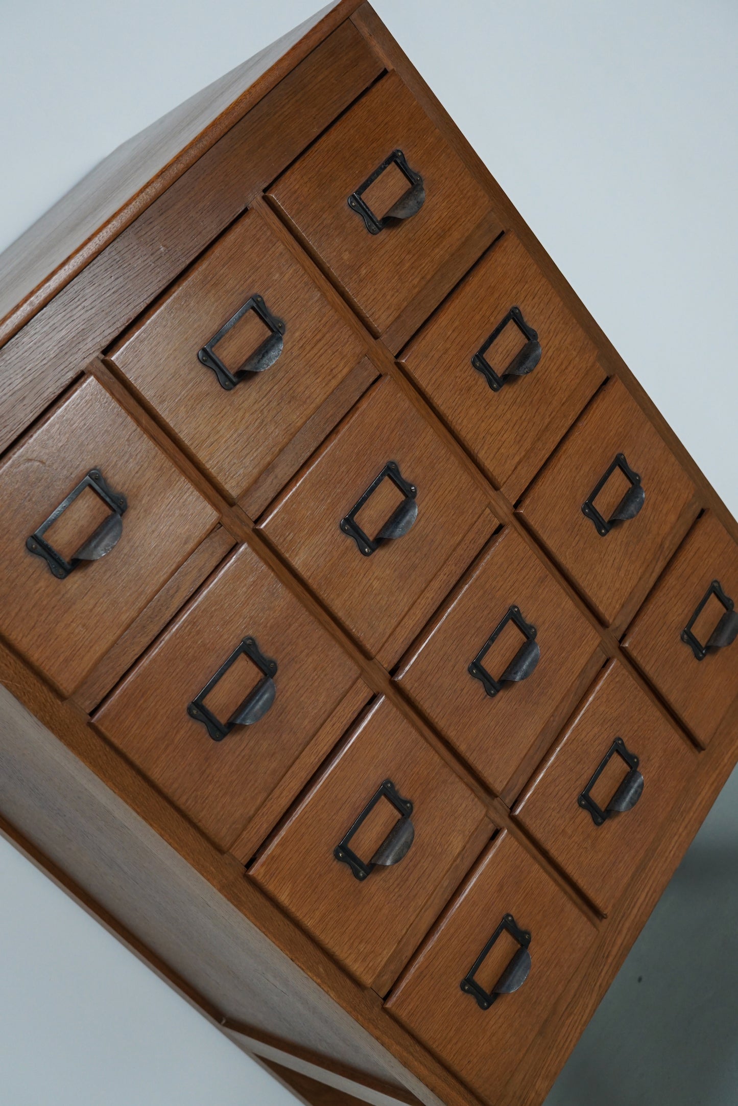 Vintage Dutch Oak Apothecary / Filing Cabinet, 1930s