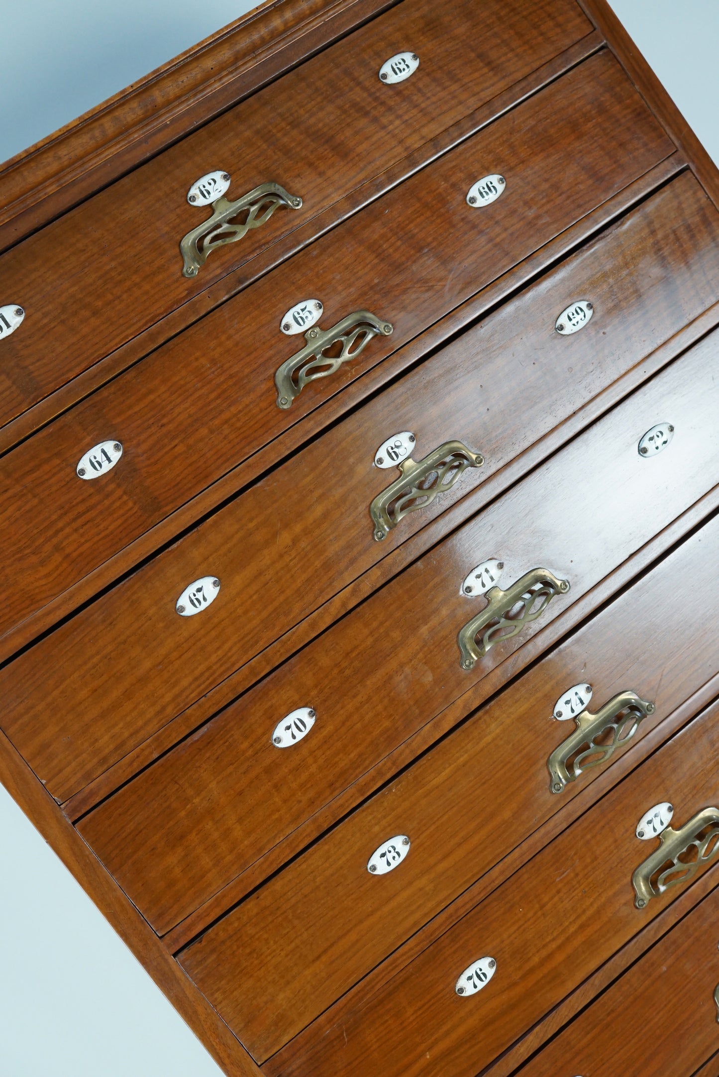 Very Tall Dutch Art Nouveau Walnut Apothecary Cabinet / Barber Cabinet, 1900s