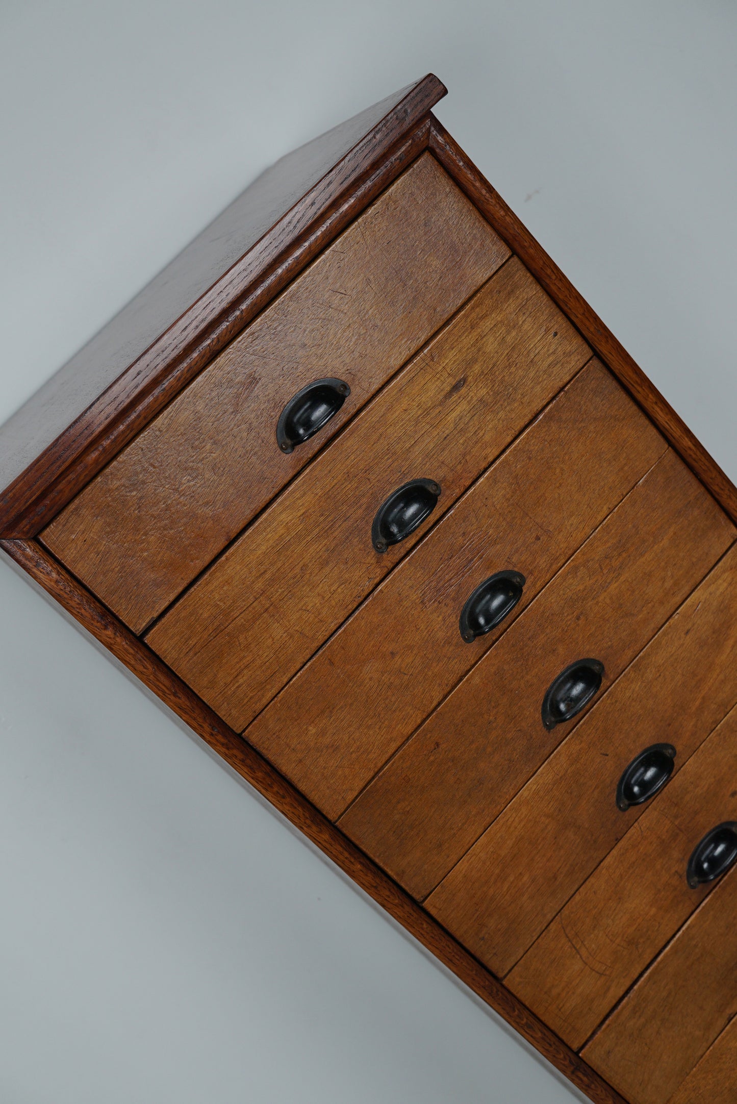 Vintage Dutch Poplar Apothecary / Filing Cabinet, 1950s
