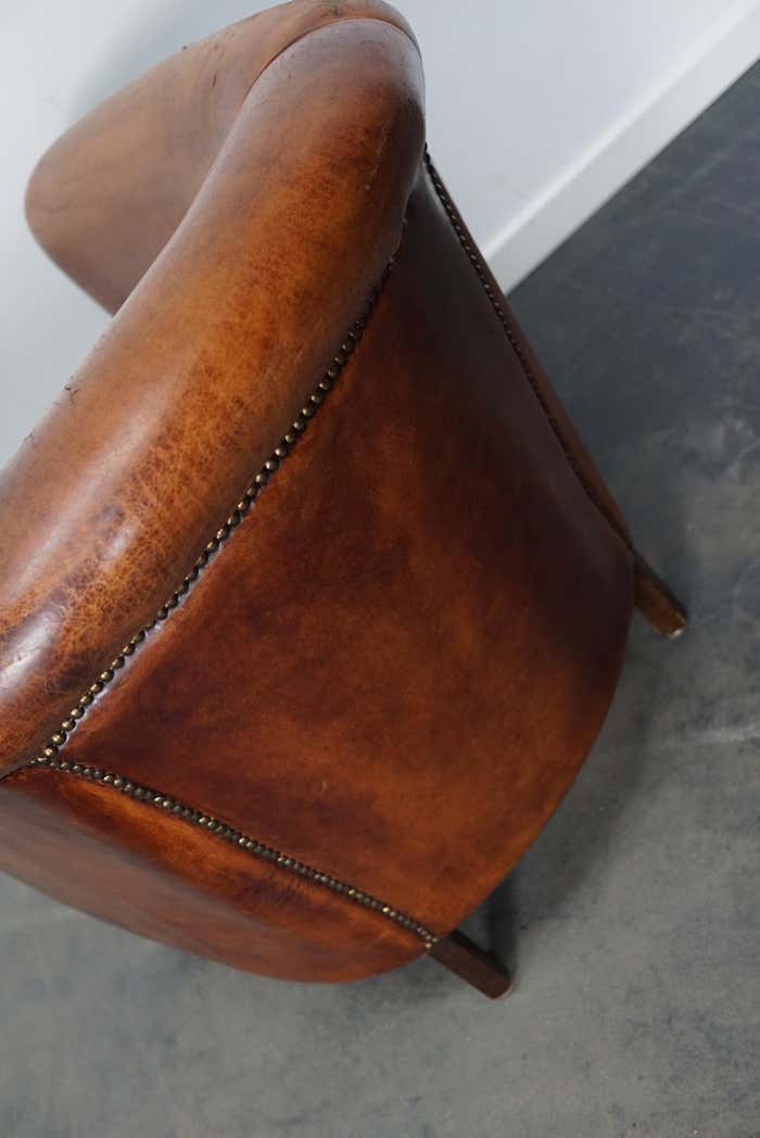 Vintage Dutch Cognac Colored Leather Club Chair