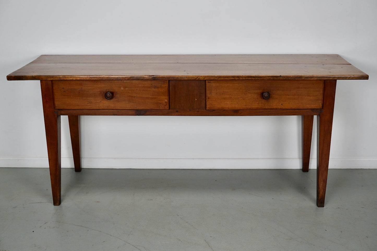Antique French Rustic Farmhouse Fruitwood Side Table, 19th Century