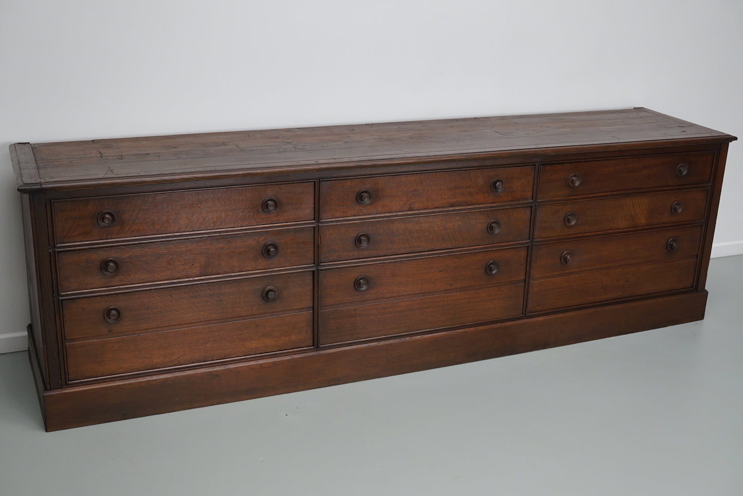 Antique Large French Oak Apothecary / Museum Cabinet, ca 1900