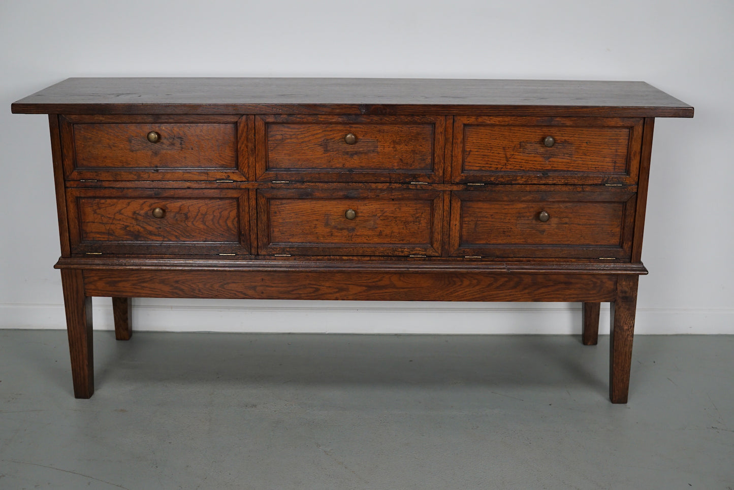 Antique French Oak Apothecary / Filing Cabinet Folding Doors, Early 20th Century