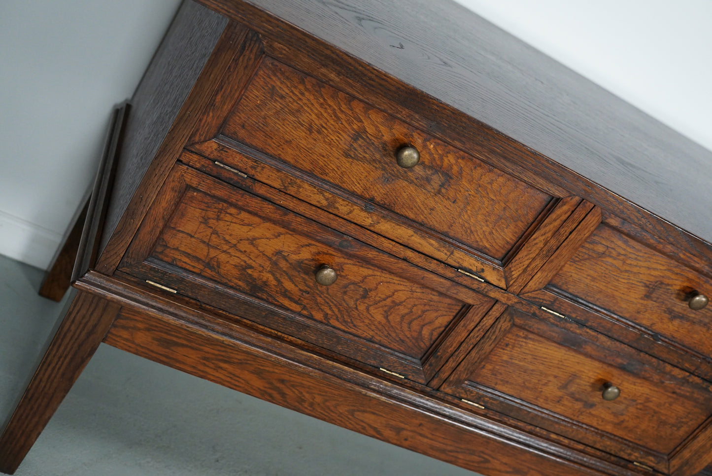 Antique French Oak Apothecary / Filing Cabinet Folding Doors, Early 20th Century