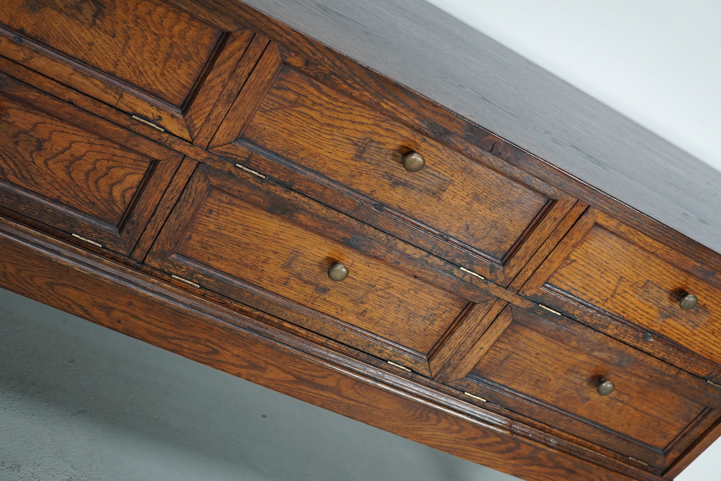 Antique French Oak Apothecary / Filing Cabinet Folding Doors, Early 20th Century