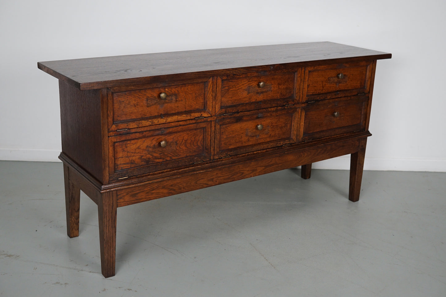 Antique French Oak Apothecary / Filing Cabinet Folding Doors, Early 20th Century