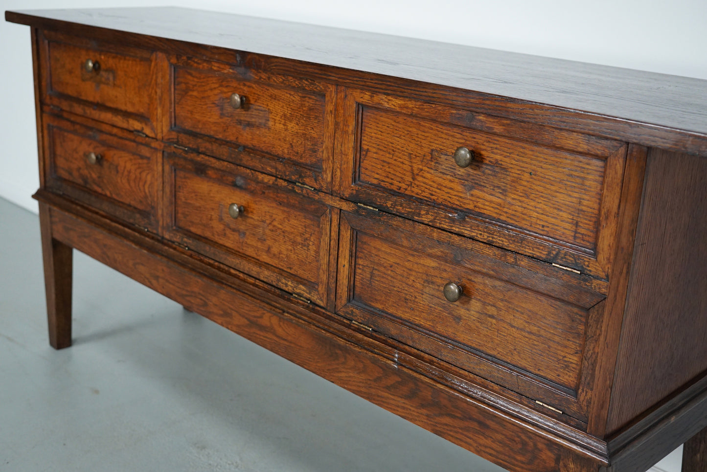 Antique French Oak Apothecary / Filing Cabinet Folding Doors, Early 20th Century